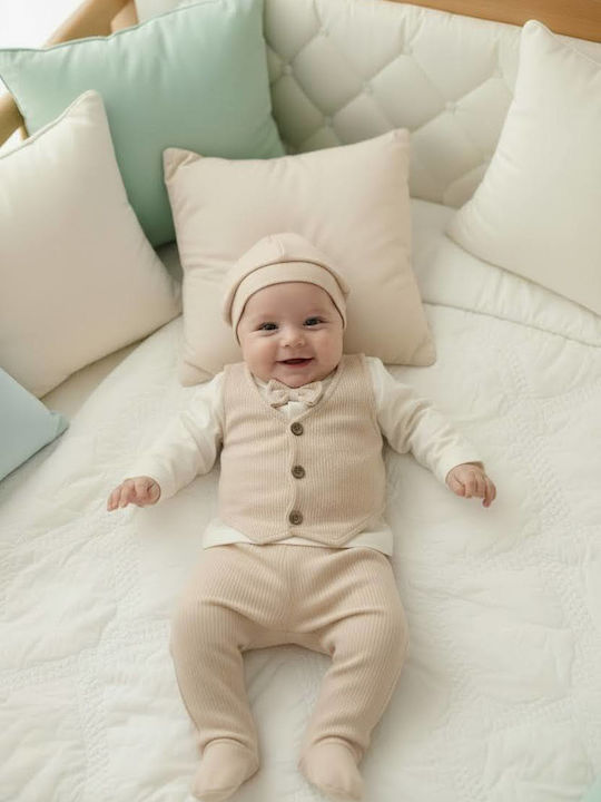 Babydom Costum de botez Ecru 3 piese