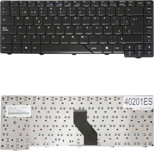Tastatură Spaniolă Pentru Laptop Acer Aspire 4710 4210 4315 4510 4730 4925 4930g 5720g 5930 5935 6920 6935g Pk1301k0200 Pk1301k0220 Pk1301k0230 Pk1301k0290 Es Neagră Cod.40201es