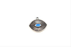 Metal Hanging Jewelry Charm in Eye Shape 2x1.5cm, 2mm Thick, Set of 10pcs