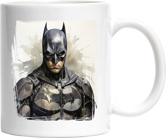 Batman, Pătrată, Portret, Costum, DC, Supererou Cană Ceramică Albă 330 ml (Personalizat)