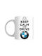 Keep Calm And Drive Bmw Керамична Бяла Чаша 330ml (Персонализирано)
