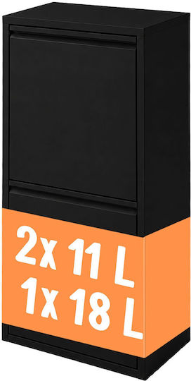 Relaxdays Coș de Reciclare din Oțel Inoxidabil 40 l Gri