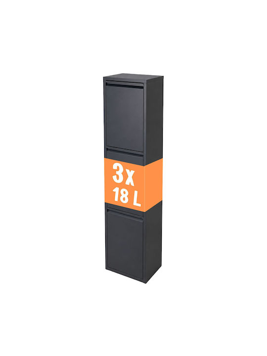 Relaxdays Coș de Reciclare Metalic 18 l Gri