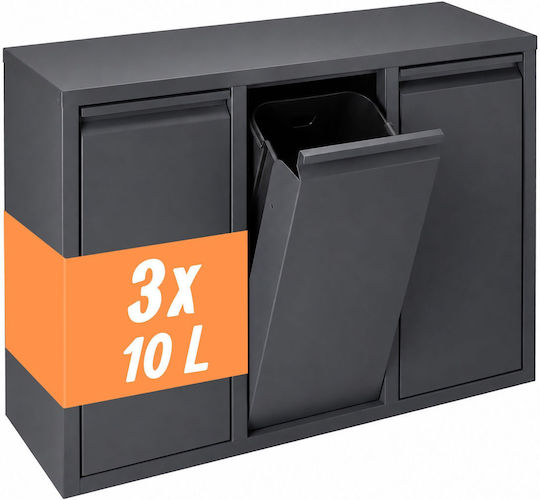 Relaxdays Coș de Reciclare Metalic 10 l Gri