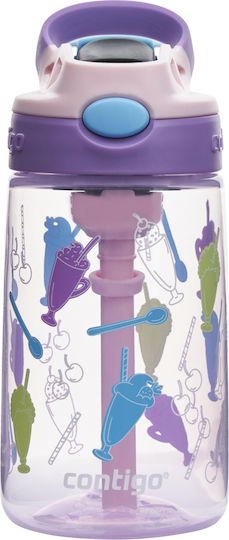 Contigo Plastic Kids Water Bottle with Straw Purple 420ml