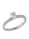 18K White Gold Solitaire Ring with Diamond