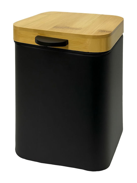 Relaxdays Coș de Baie din Bambus 3 L Negru