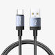 BWOO Bo-x401c Cablu împletit USB-C tată - USB-A 18W Negru 1 m