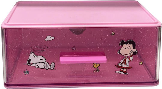 Miniso Organizator de Cosmetice cu Sertare, Roz, 14.5x11x6.5 cm.