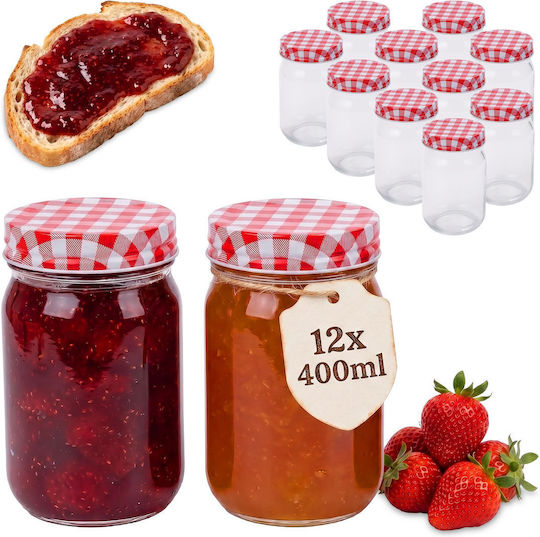 Relaxdays Σετ 12τμχ Βάζα Γενικής Χρήσης με Καπάκι 400ml 12τμχ