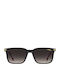 Men's Sunglasses with Black Horn-Rimmed Frame and Grey Gradient Lens