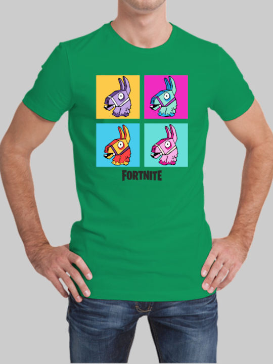Tstudio Fortnite Llama Тениска в Кели зелено