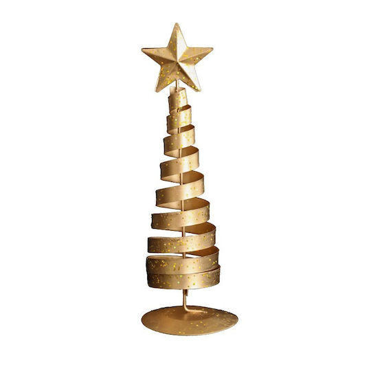 Brăduț Decorativ de Crăciun din Metal 20 cm Auriu