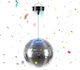 Relaxdays Glob Disco cu Motor și Lumini 20 cm Negru Argintiu