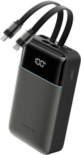 Cuktech LPB200NL Външна батерия 20000mAh 40W с USB-A порт и USB-C порт Сива