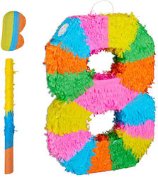 Relaxdays Number Piñata Stick Mask Multicoloured 40 × 60 Cm