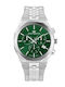 Men's Watch 40mm Battery Chronograph with Stainless Steel Bracelet Green