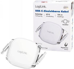 LogiLink Retractable USB 2.0 Cable USB-C male -...