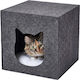 Relaxdays Cat Bed Foldable Anthracite 40 × 40 × 35 Cm Soft Cushion