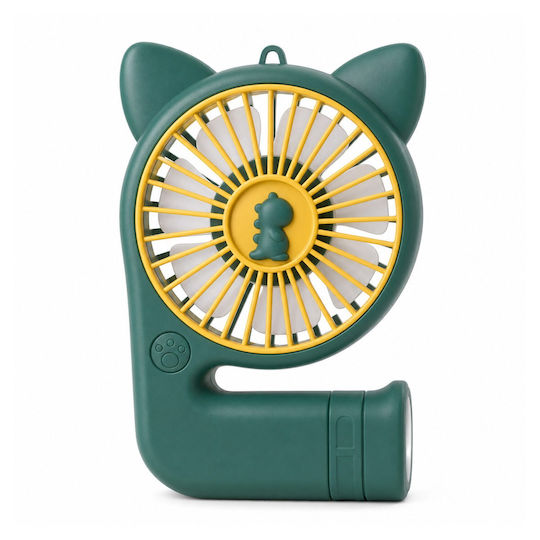 Mini Ventilator Portabil Flippy Compact, Model Portabil Alimentat Prin USB 5V, Flux de Aer Răcoritor, Ușor și Confortabil de Folosit în Zilele Călduroase, Verde Închis