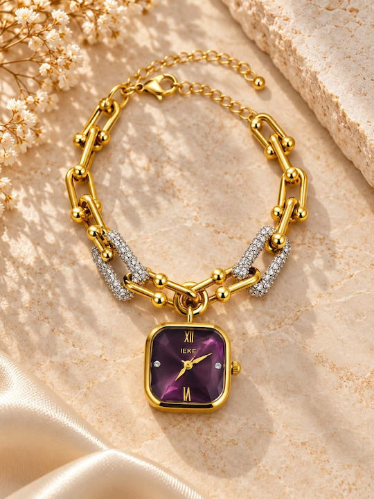 Women’s Stainless Steel Bracelet Watch With Pur...