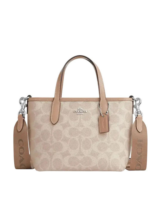 Coach Дамска Шопър Чанта от Плат Кафява