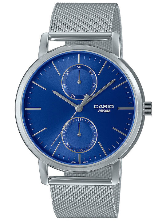 Casio Мъжки часовник на батерия със сребриста с...