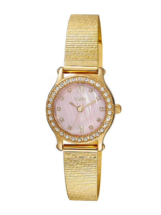 Women's Quartz Watch with Gold Metal Bracelet