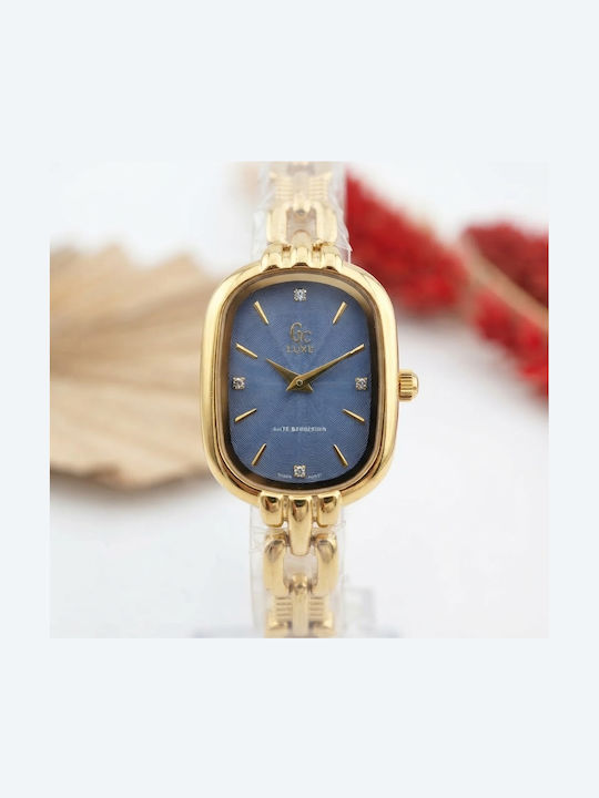 GG Luxe Ceas de Damă cu Baterie și Brățară Metalică Aurie GG Luxe Ceas de Damă cu Baterie și Brățară Metalică Aurie