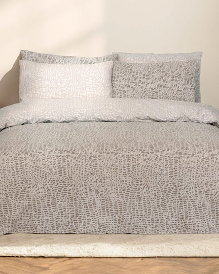 Nima Leone Σετ Μαξιλαροθήκες με Φάσα Beige-brown 52x72εκ.