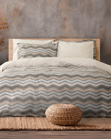 Nima Tempo Pillowcase Set with Envelope Cover Grey-Beige 52x72cm