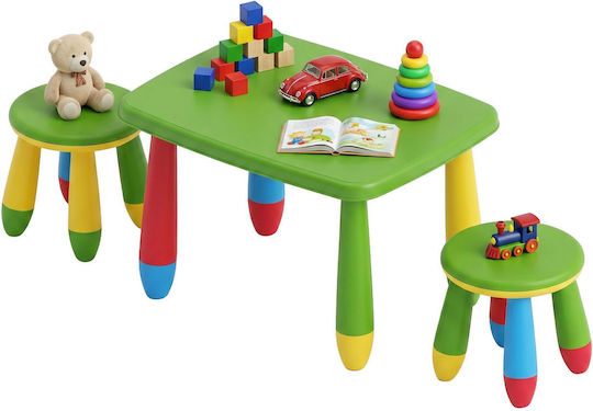 Set de Masă pentru Copii cu Scaune din Plastic Multicolor Relaxdays