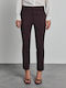 Pura Women's Fabric Trousers in Slim Fit Espresso
