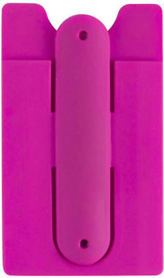 Selbstklebende Kartenhülle aus Silikon mit Ständer, Fuchsia