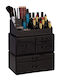 Relaxdays Organizator de cosmetice cu separatoare negru