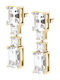 Karl Lagerfeld Lights Earr Alamă Galben-Auriu Cu Zirconii Albe 4,1 cm