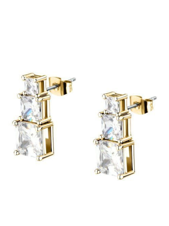 Karl Lagerfeld Lights Earr Brass Yg Cz White 1.9cm