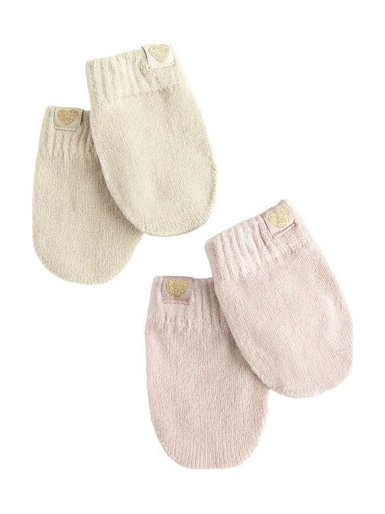 Set mit gestrickten bunten Kinderhandschuhen 2 Stück