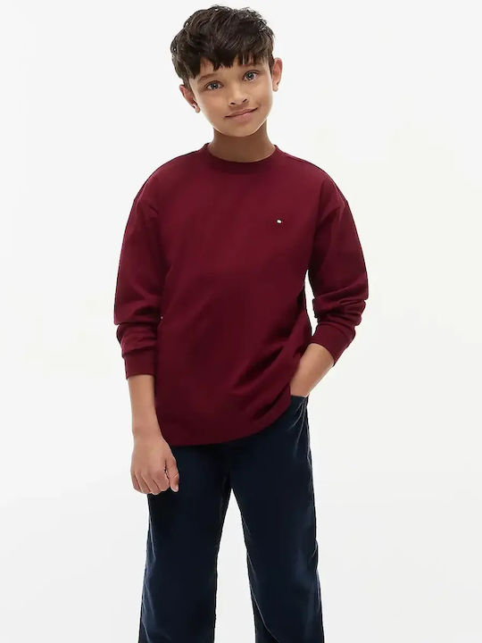 Tommy Hilfiger Kids Long-Sleeved Burgundy Top