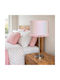 Table Lamp for E27 Socket with Pink Shade and Silver Base