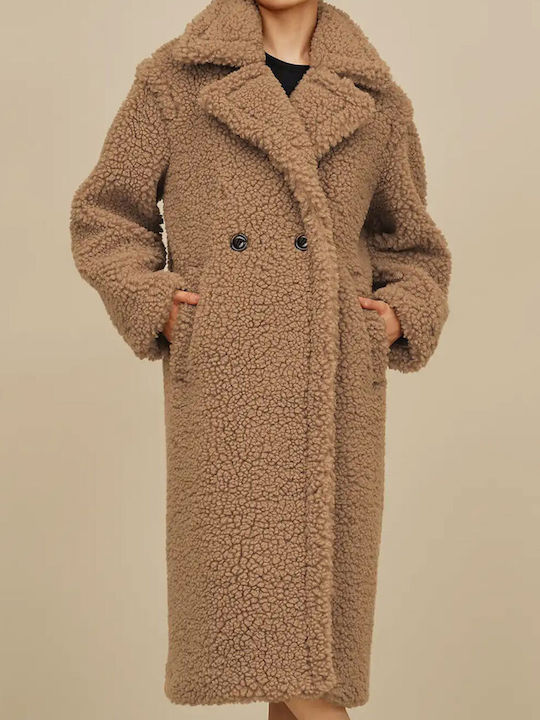 UGG Gertrude Long Ii Teddy Coat Sand