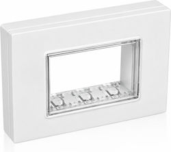 Waterproof Wall Frame 3 Positions with Cover & Silicone Membrane IP55 White Lineme 50-55423-1