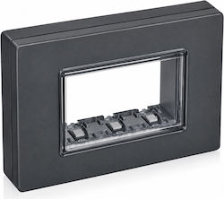Waterproof Wall Frame 3 Positions with Cover & Silicone Membrane IP55 Anthracite Lineme 50-55423-19