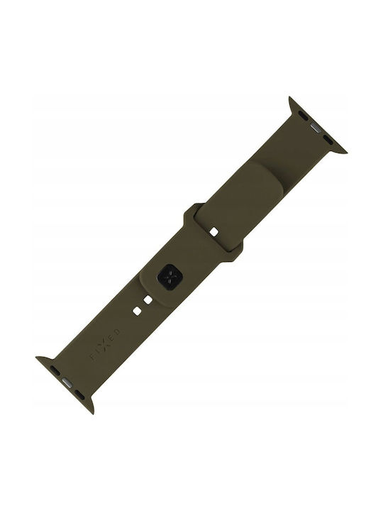 Σετ Αθλητικού Λουριού Σιλικόνης Fixed Silicone Sporty Strap Apple Watch 38 40 41 Mm Λαδί
