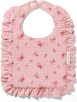 Babyono Muslin Waterproof Bib Made from 100% Cotton with Hook & Loop Fastener Pink for 0m+