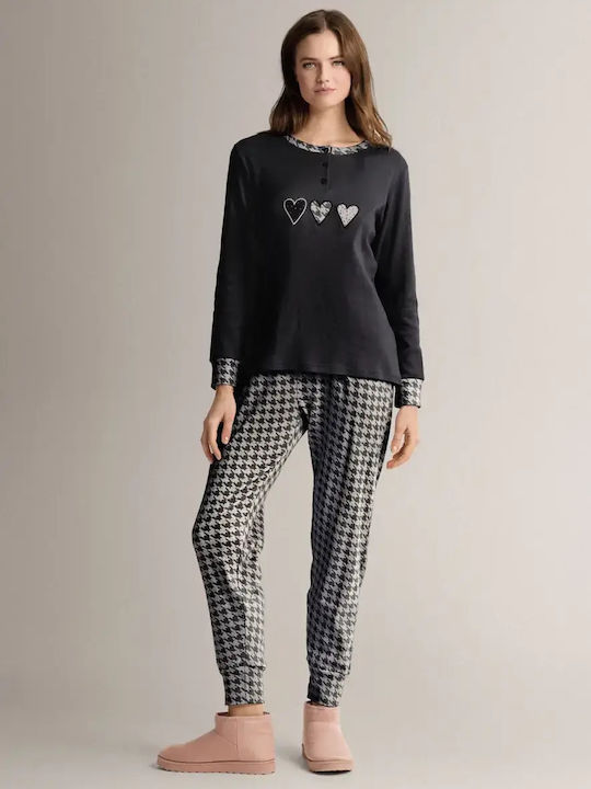 Infiore Winter Women's Black Pyjama Set