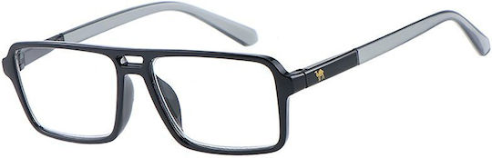 Cammello 7032 Men's Reading Glasses +1.00 in Black 7032-black-grey-100_35881