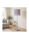 Floor Lamp with E27 Bulb Socket Pink, Blue, Silver