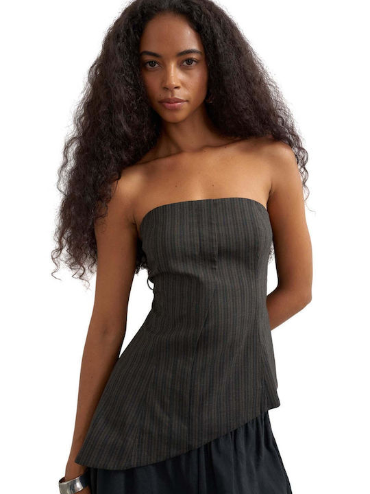 Damen Crop Top Braun