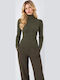 Women's Long Sleeve Turtleneck Blouse Olive Green